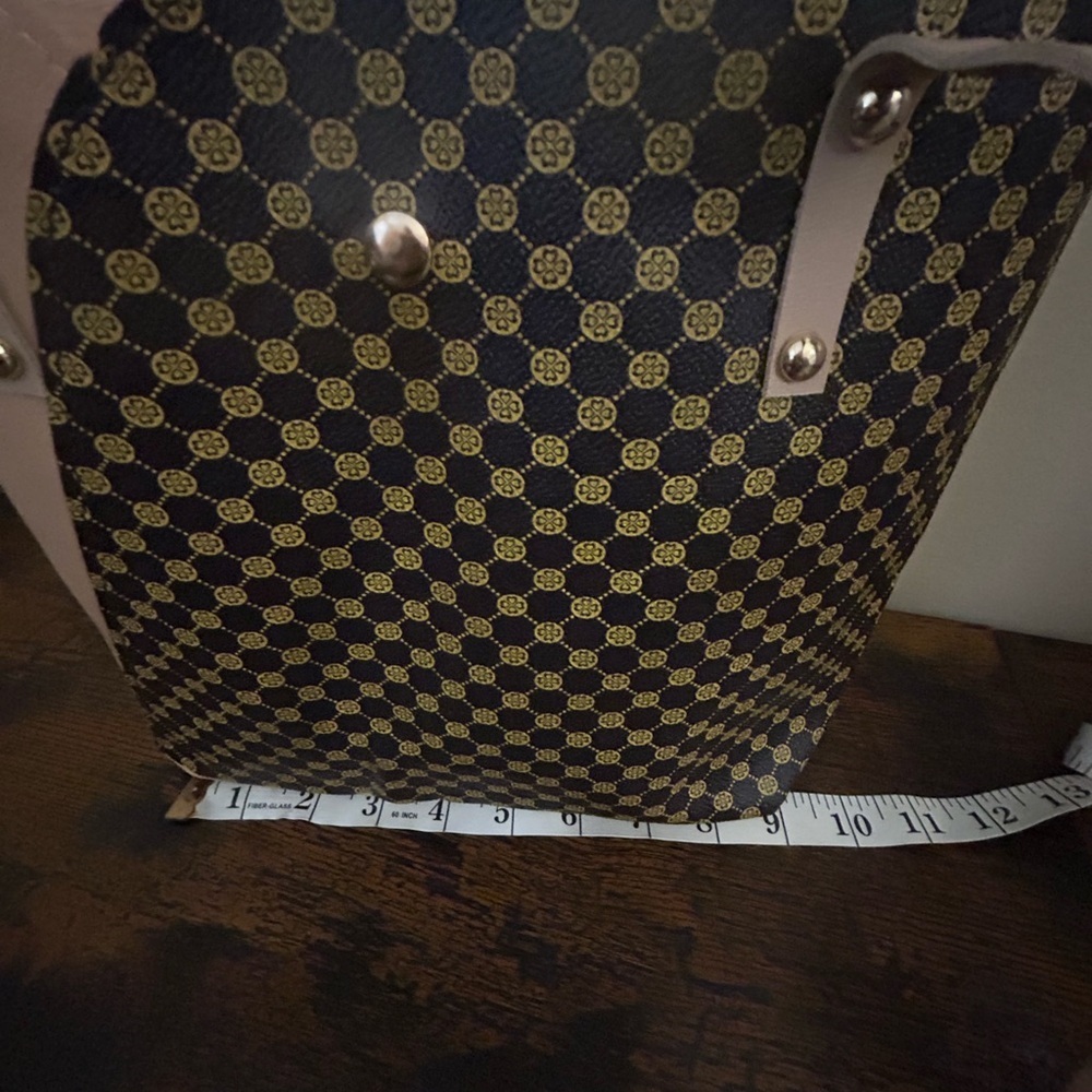 Brown patterned women’s tote - Picture 3 of 4